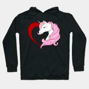 Pink Heart Unicorn Hoodie